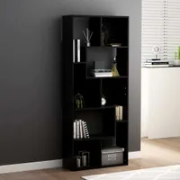 vidaXL Regál na knihy černý 67x24x161 cm odvozený výrobek ze dřeva