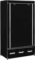 "2024"Modernen Kleiderschrank Schwarz 87 x 49 x 159 cm Stoff Design Kleiderschränke 8296917