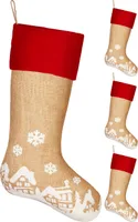 BRUBAKER Weihnachtsstrumpf zum Befüllen und Aufhängen - 52 cm großer Nikolausstrumpf, 4 Stück