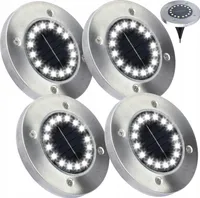 4x LED solárna lampa Ground Recessed Spotlight Solárne zemné svietidlo Vonkajšie 16LEDs, studené biele 6000K zemné svietidlá Vonkajšie vonkajšie svetlo Solárne lampy