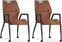 Stuhl Olympic mit Rollen – Cognac – 2er-Set