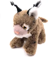 Onwomania Plüschtier Stofftier Kuscheltier Katze Wildkatze Luchs Länge 20 cm Braun