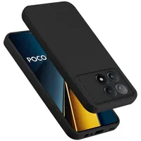 Cadorabo Hülle für Xiaomi Poco X6 Pro in LIQUID SCHWARZ Schutzhülle aus flexiblem TPU Silikon Back Case Cover Etui Handy Hülle