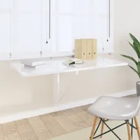 Ankonbej Wand-Klapptisch Hochglanz-Weiß 100x60x56 cm Holzwerkstoff