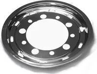 TruckKing Felgenkappe Edelstahl Radblende Radkappe für die vordere Felge LKW 22.5x11.75" 300mm ET120
