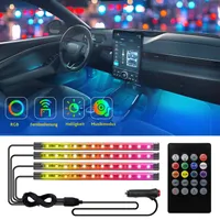 Strobo LED Licht Auto Blau Innenbeleuchtung 12V Zigarettenanzünder