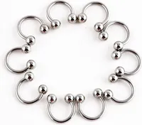 10-teiliges Edelstahl-Piercing-Set in Hufeisenform für Lippen, Nase, Ohrstecker, Piercing-Silber,6mm