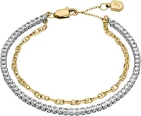 Fossil JA7281998 Damen Armband Edelstahl Bicolor Gold weiß 19,5 cm