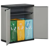 vidaXL Box na odpadky šedočerný 68x40x85 cm PP
