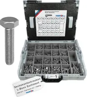 FRANTOS L-Boxx Sechskantschrauben DIN 933 Schrauben Set - in Edelstahl A2 I 1.500 tlg. - Schrauben Sortiment Organizer Schraubensortiment