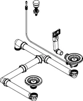 FRANKE Ab- und Überlaufgarnitur 112.0680.049 mit Excenterbedienung für Compact Soft CP 652 E / Ersatzteil