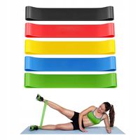 5er-Set Fitnessbänder Gymnastikband Fitnessband Widerstandsbänder in 5 Stärke Fitnessbänder Gummiband Sport für Crossfit Muskelaufbau Yoga Pilates