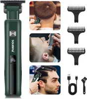 SOLIMPIA Professioneller Haarschneider mit   T-Klinge – Präzisionstrimmer mit USB-Ladung(Grün)