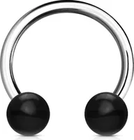viva-adorno Universal Hufeisen Piercing Chirurgenstahl 316L UV Kugeln Septum,Lippe,Augenbraue,Nase Z303,schwarz