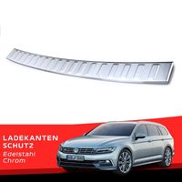 Edelstahl Ladekantenschutz Chrom poliert Stoßstangen Schutz für VW Passat B8 + Alltrack