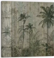 DEQORI Küchenrückwand Glas 60x60 cm 'Dschungelgeflüster' Spritzschutz Bad Rückwand Küche