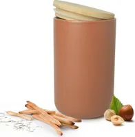 Vorratsdose Braun aus Porzellan mit Holzdeckel Vorratsbehälter Dose Vorratsglas Aufbewahrungsdose