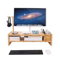 WISFOR Monitorständer Bildschirmständer Multifunktional mit Schubladen Kofphörerhalter 63 x 28 x 16.5 cm WISFOR Monitorständer Bildschirmständer Multifunktional mit Schubladen Kofphörerhalter 63 x 28 x 16.5 cm