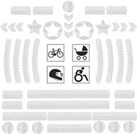Sada reflexných nálepiek 42 ks samolepiacich reflexných fólií na označenie kočíkov, bicyklov, prilieb nálepkami, vysoko reflexné