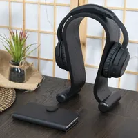 kalibri Kopfhörerhalter Kopfhörerständer Universal aus Holz - Kopfhörer Halter Headset Halterung - On Ear Headphone Stand - Eichenholz in Schwarz