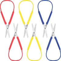 Handi Stitch 6 Stk 20cm Schlaufenschere Griffig Lernschere - Rechtshänder & Linkshänder – Sicherheitsschere Kleinkindschere & Therapieschere –