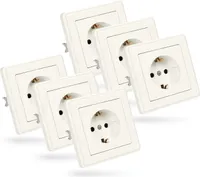 ABSINA Schutzkontakt Steckdose für Unterputz - 6x Wandsteckdose weiß 250V AC, 16A, IP20 - Schuko Steckdose Unterputz