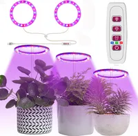 Vollspektrum LED Pflanzenlampe Dimmbar 2 Ring Pflanzenlicht Gewächshaus Wachstumslampe mit Timer
