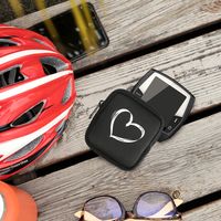 kwmobile Tasche kompatibel mit Bosch Intuvia - Bike GPS Hülle Herz Brush Weiß Schwarz