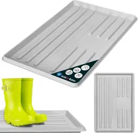 KOTARBAU® Podložka na odkvapkávanie topánok 60x40 cm so zvýšeným okrajom vaničky na topánky Plastová vanička na odkvapkávanie topánok pre domáce zvieratá Sivá