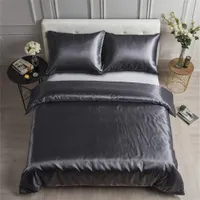 COZYOR Satin-Bettwäsche, mit verstecktem Reißverschluss, 155x220cm+80x80cm, grau