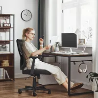 SONGMICS Bürostühle Netzrücken höhenverstellbar Schwarz