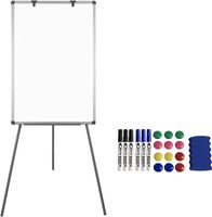 ACXIN 90 x 60cm Flipchart Stativ Whiteboard, Höhenverstellbar, Dreibeinstativ, magnetisches Whiteboard, trocken abwischbar mit Aluminiumrahmen, Stifthalter & Zubehör