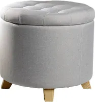 Echtwerk Hocker mit Stauraum Mary EW-SH-0411 grau