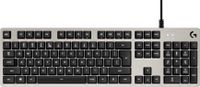 Logitech G413 Mechanische Gaming-Tastatur, Taktile Romer-G Switches, Gebürstetes Aluminiumgehäuse, Programmierbare F-Tasten, USB-Durchschleife, US QWERTY-Layout - Silber/Schwarz