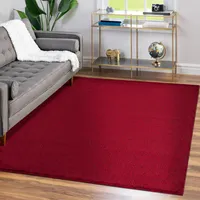 Teppium Wohnzimmer Teppich Uni Kurzflor Modern Einfarbiges Design Pflegeleicht , Rot-2, 280 x 370 cm