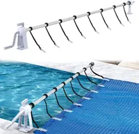 YUENFONG Premium bazénový navijak, hliníkový navíjací systém 1,05 m - 6,15 m, vrátane 8 upevňovacích popruhov pre solárne a bazénové plachty (1,05 m - 6,15 m)