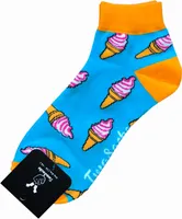 TwoSocks lustige Sneaker Socken Eis Damen & Herren und witzige Sportsocken als Geschenk, Baumwolle, Einheitsgröße