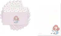 Friendly Fox Kinder Briefpapier Meerjungfrau, 1x DIN A5 Briefblock Schreibblock mit Linien und 20 Umschläge, Briefpapier Set für Mdächen