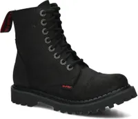 NAGABA Stiefel Damen Herren Springerstiefel 8-Loch - Leder - Schwarz - 42