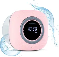 MEDION S66884 Duschradio mit Bluetooth (Badradio, UKW Radio, Saugnapf, LED-Display, IPX6 Wasserdicht, integrierter Akku, MD43884) pink