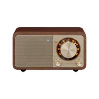 Sangean WR-7 kompaktes UKW Radio mit Bluetooth, 36h Akkulaufzeit, Retro-Design Farbe: Kirsche
