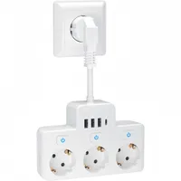 7-in-1 Steckdosenleiste mit Schalter, Mehrfachstecker, Einzeln Schaltbar Steckerleiste, mit USB-C Smart Aufladung,Steckdosenadapter Wandmontage