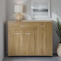 Sideboard ESTELLE Mehrzweckschrank, Sonoma Eiche mit 3 Türen und 1 Schublade, 88 cm breit