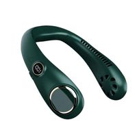 Tragbarer Halsventilator Persönlicher USB-Hals hängender Outdoor Lazy Ventilator, Grün