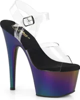 ADORE-708MCH Damen Sandale von Pleaser, Transparent EU 36, US 6