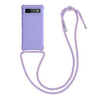 Kwmobile Necklace Case Für Google Pixel 7a – Silikon-Hülle Mit Umhängekordel, Dunkelblau