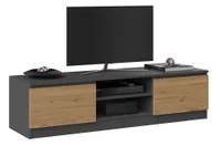 Topeshop RTV 140 ANTR/ARTIS, Anthrazit, Partikelbord, Anthrazit, Partikelbord, 2 Regale, Eiche