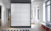 Šatní skříň CHANNA 4 - šířka 150 cm, černá / bílá