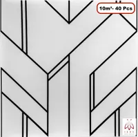 40 Stück / Deckenpaneele Wandpaneele Wanddeko Wandverkleidung Platten Paneele Wandtattoos GLAMOUR RETRO Style Polystyrol XPS Like STYROPOR 3mm stärke (10m²) GL7 08-CZ