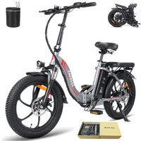 Elektrofahrrad Rostfreie Aluminiumlegierung Pannensichere Reifen Wasserdicht IPX5 bis zu 100 - 130 km E-bike klapprad 20 zoll mit 7 Gang, Grau